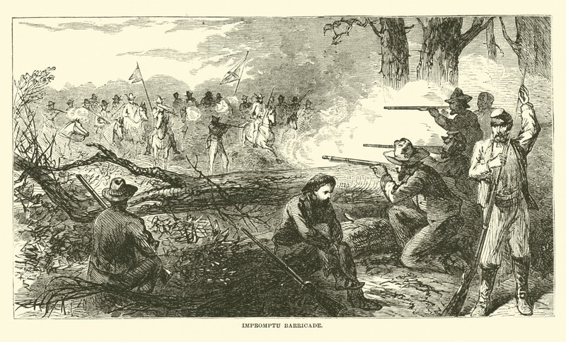 Improviserad barrikad, juli 1863 av American School