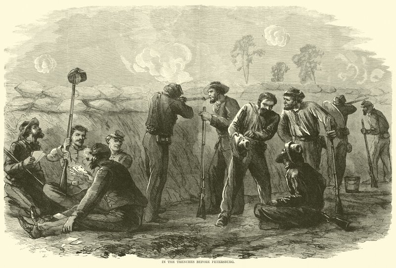 I skyttegravarna före Petersburg, augusti 1864 av American School