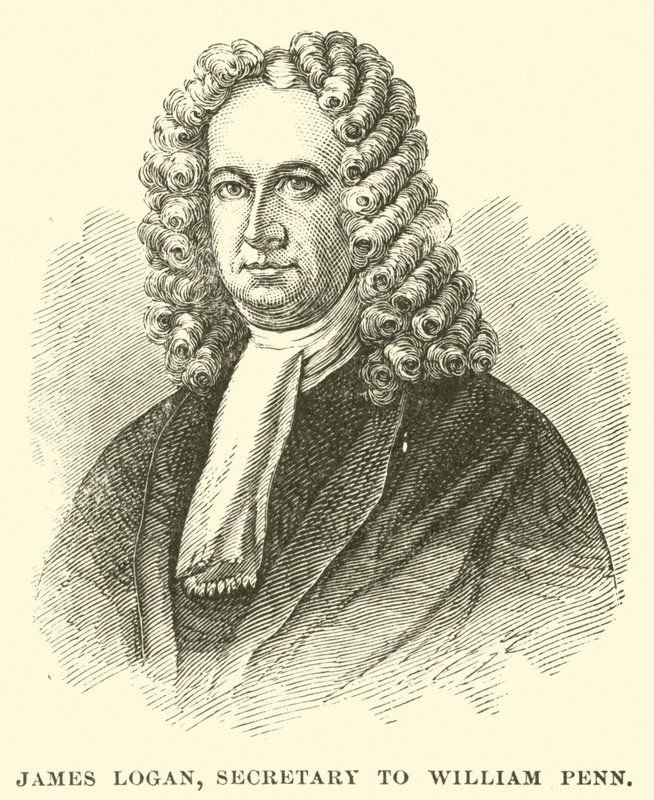 James Logan, sekreterare till William Penn (gravyr) av American School