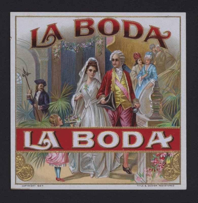 The Wedding, cigarretikett (chromolith) av American School