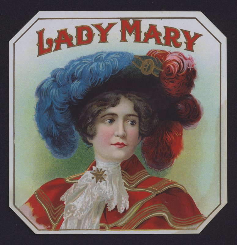 Lady Mary, cigarretikett (chromolitho) av American School