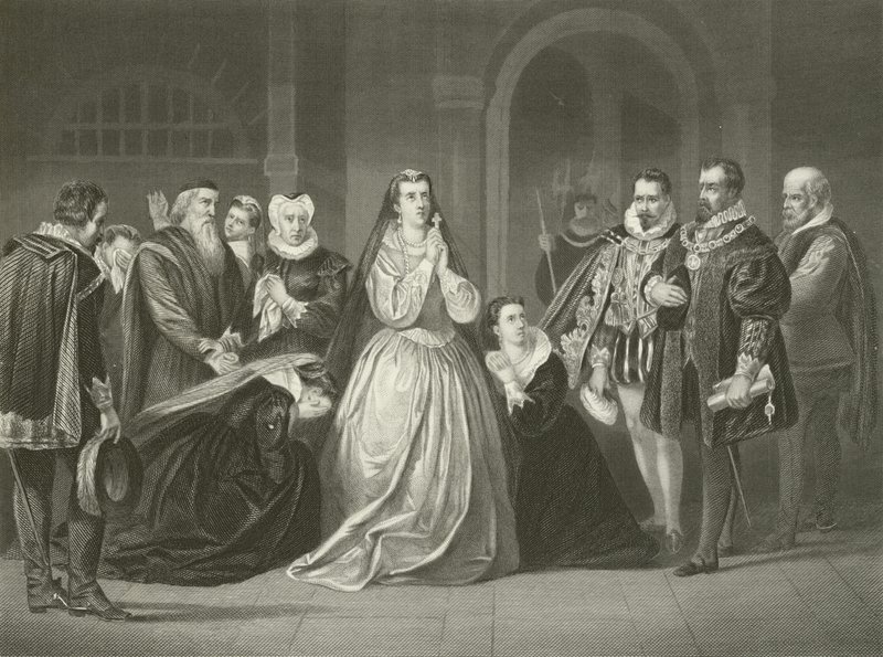 Sista ögonblicken av Mary, Queen of Scots, 1587 av American School