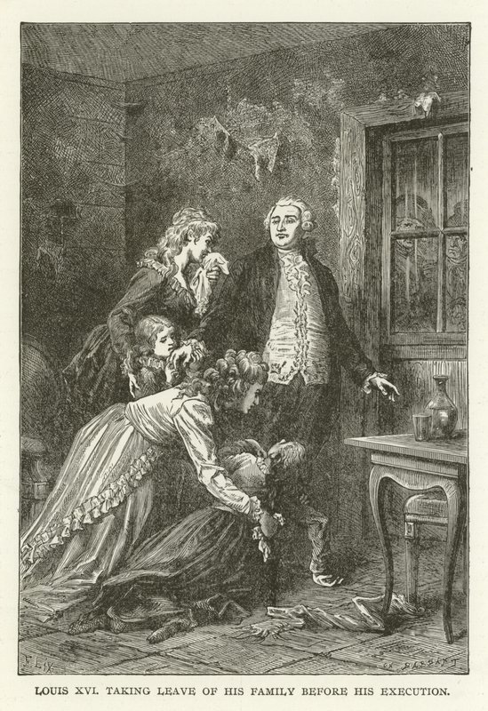 Ludvig XVI tar avsked med sin familj innan han avrättades av American School