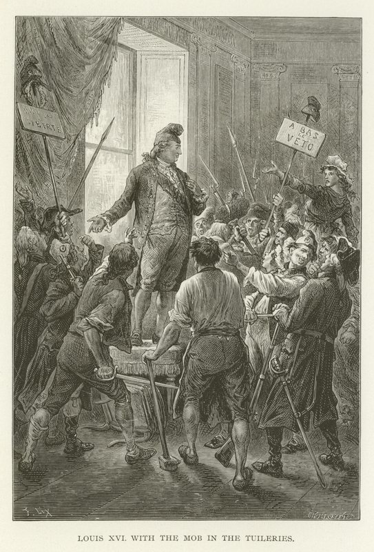 Ludvig XVI med pöbeln i Tuilerierna av American School