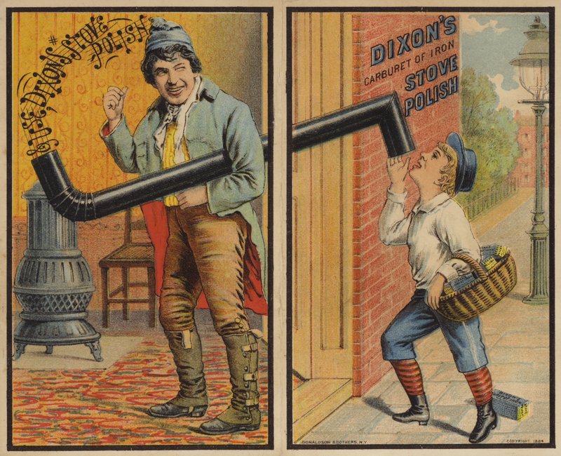 Man och pojke med spisskorsten av American School