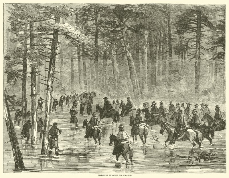 Marsch genom träsken, januari 1865 av American School
