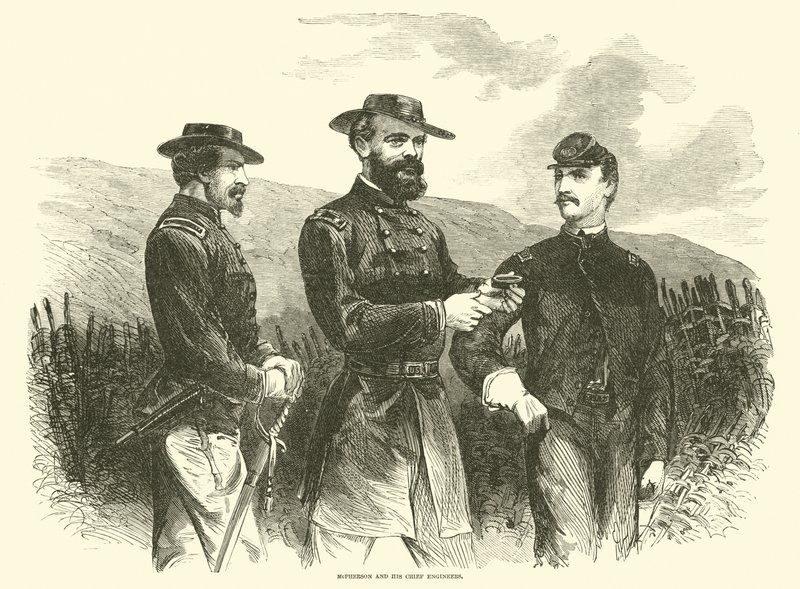 McPherson och hans chefsingenjörer, maj 1863 av American School
