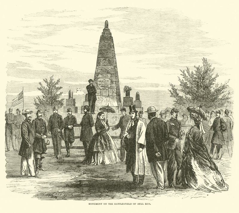 Monument på slagfältet Bull Run, september 1862 av American School