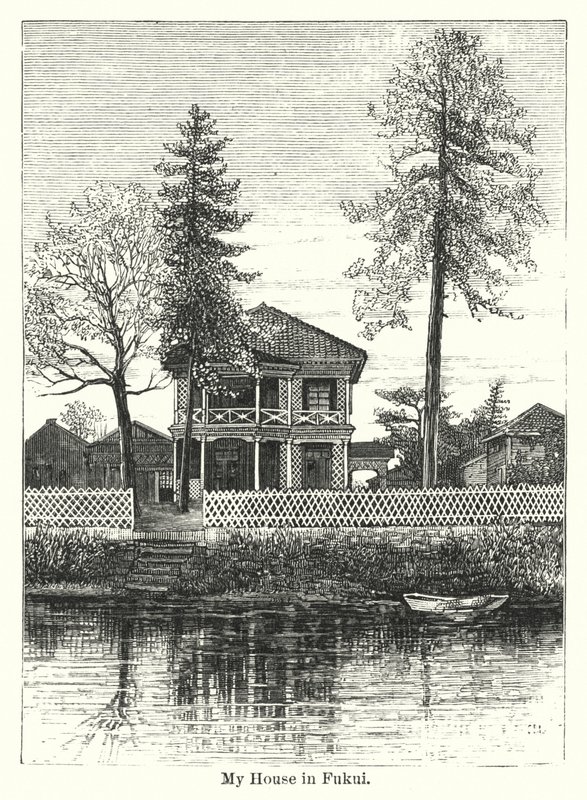 Mitt hus i Fukui (gravyr) av American School