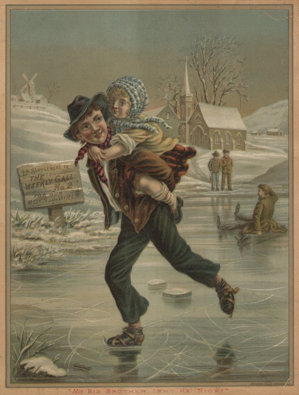 Min storebror, är han inte snäll? (färg litho) av American School