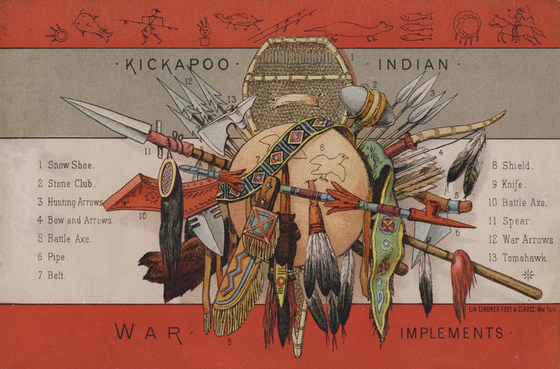Indian krigsredskap av American School