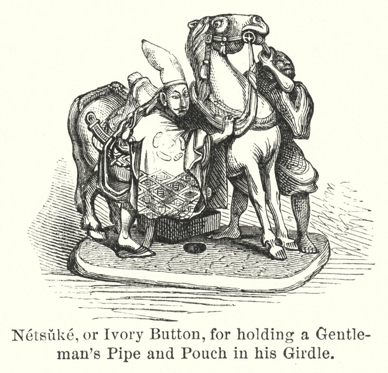 Netsuke, eller elfenbensknapp, för att hålla en Gentleman