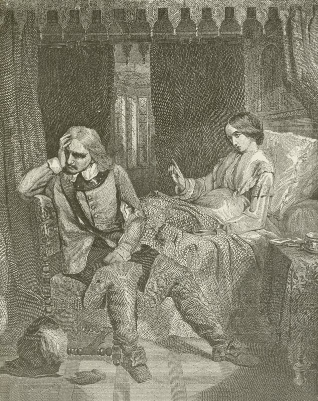 Oliver Cromwell vid sin dotters dödsbädd av American School