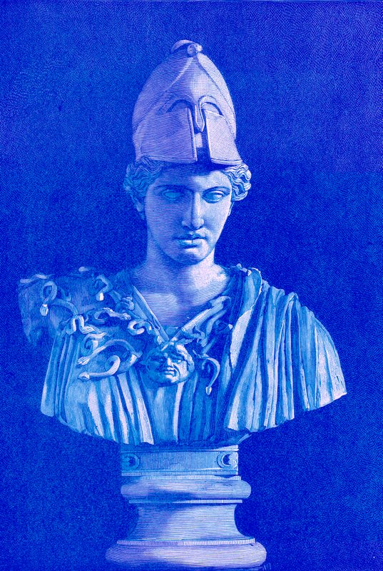 Pallas Athene, illustration från History of Greece av Victor Duruy, publicerad 1890 (digitalt förbättrad bild) av American School