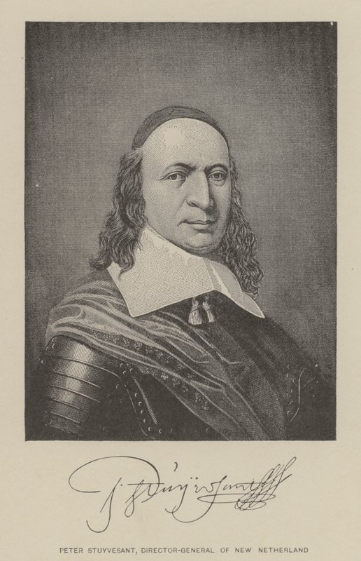 Peter Stuyvesant, generaldirektör för Nya Nederländerna (litografi) av American School