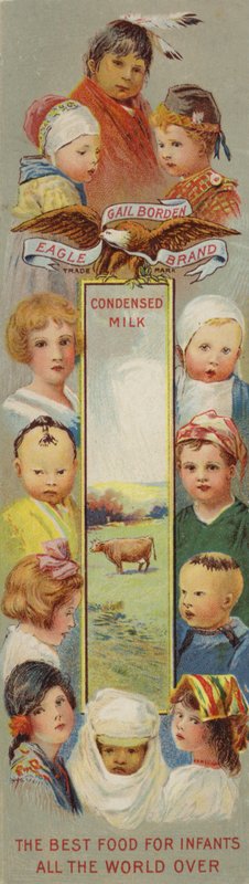 Bilder på barn, reklam för kondenserad mjölk av American School