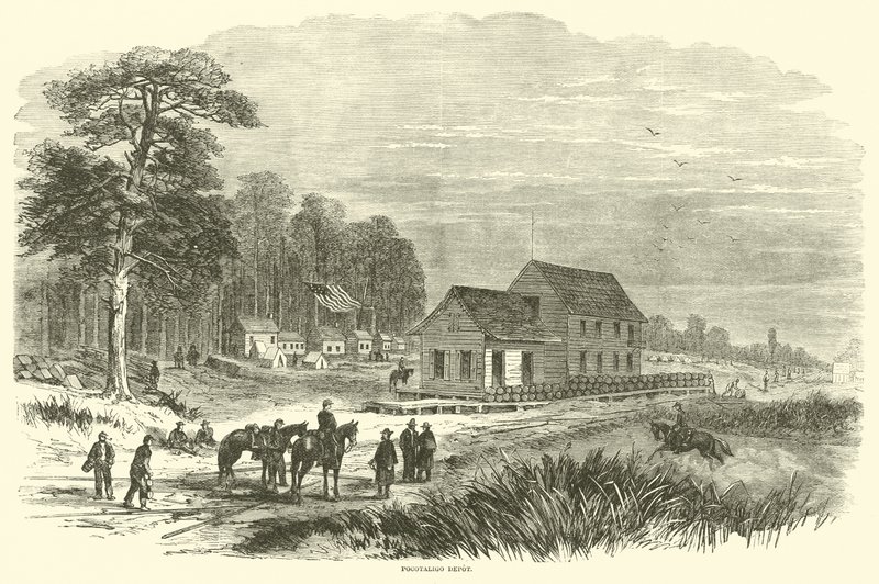 Pocotaligo Depot, januari 1865 av American School