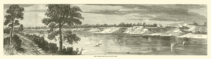 Port Hudson från den motsatta stranden, maj 1863 av American School