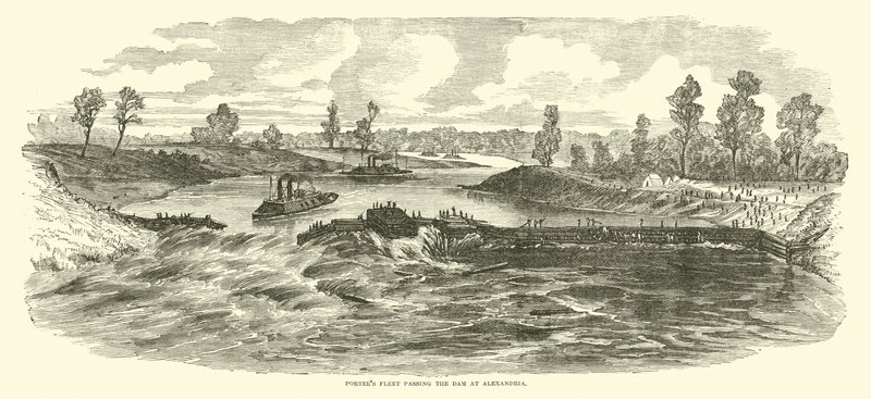 Bärares flotta passerade dammen i Alexandria, maj 1864 av American School