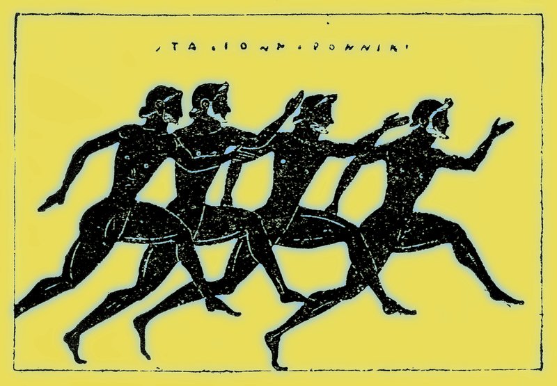 Race, illustration från History of Greece av Victor Duruy, publicerad 1890 (digitalt förbättrad bild) av American School