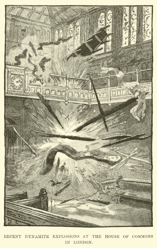 Senaste dynamitexplosioner vid House of Commons i London av American School
