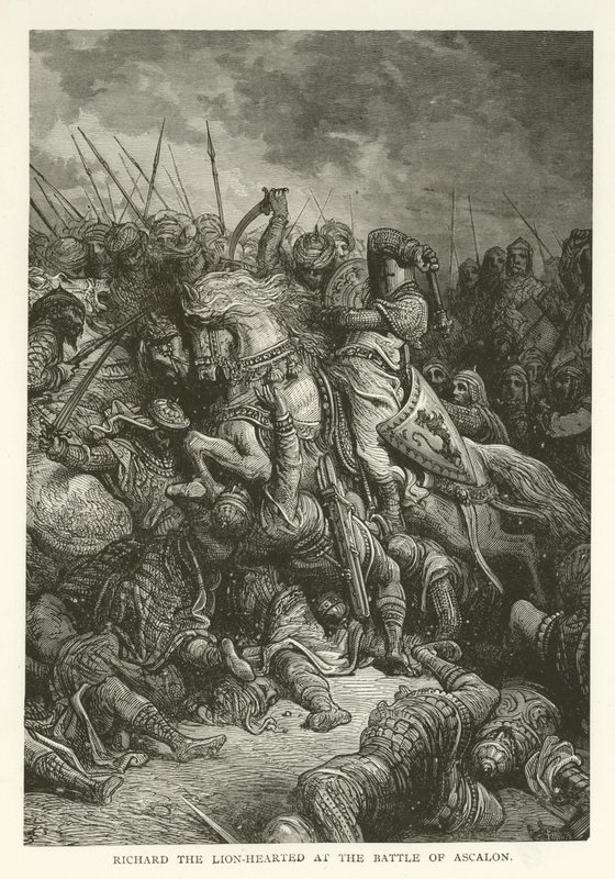 Richard lejonhjärtad i slaget vid Ascalon, 1192 av American School