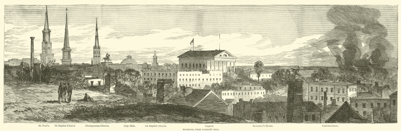 Richmond, från Gambles Hill, april 1865 av American School