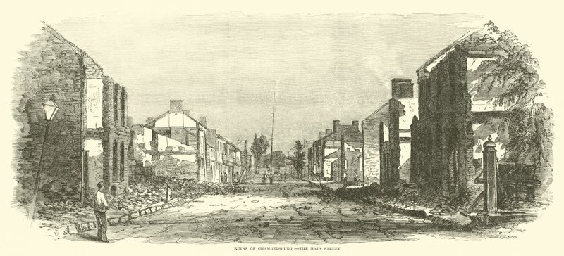 Ruinerna av Chambersburg, Main Street, september 1864 av American School