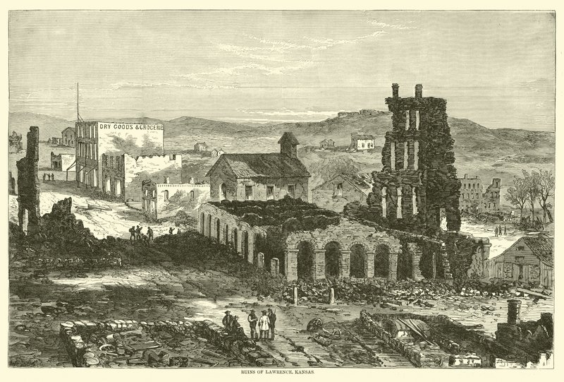 Ruins of Lawrence, Kansas, augusti 1863 av American School