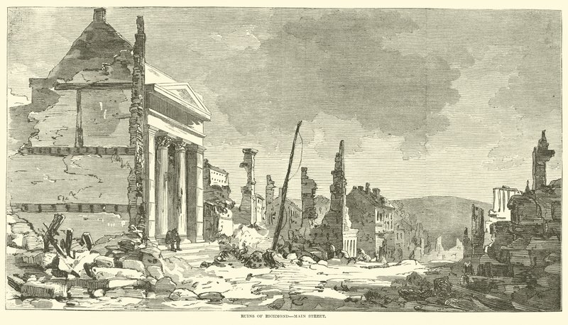 Ruinerna av Richmond, Main Street, april 1865 av American School