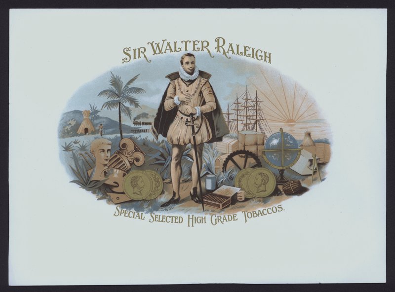 Sir Walter Raleigh, Tobaccos (chromolitho) av American School