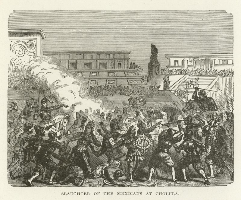 Slakt av mexikanerna vid Cholula av American School