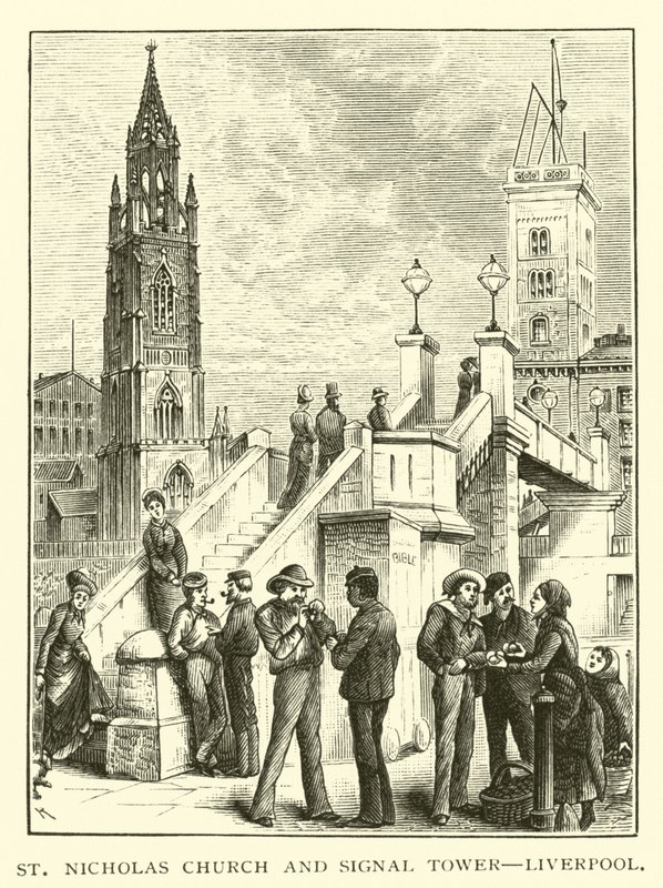 St Nicholas Church och Signal Tower, Liverpool av American School