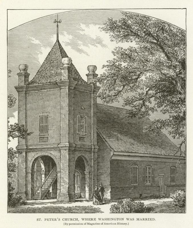 St Peters Church, där Washington gifte sig av American School
