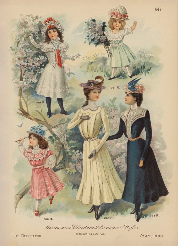 Sommarmode för kvinnor och flickor (chromolitho) av American School