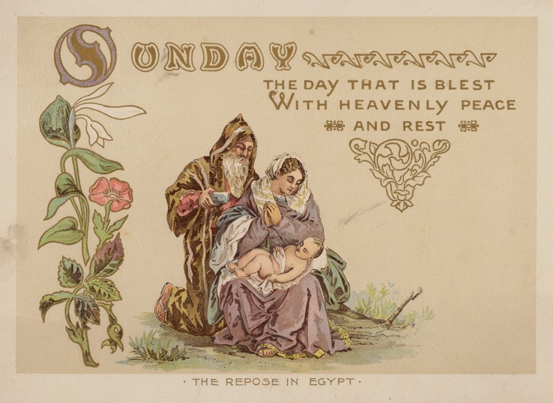 Söndag, den dag som är välsignad med himmelsk frid och vila (chromolitho) av American School