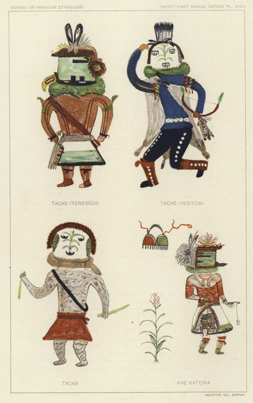 Tacab (Tenebidji), Tacas (Yebitcai), Tacab, Kae Katcina (färglitografi) av American School