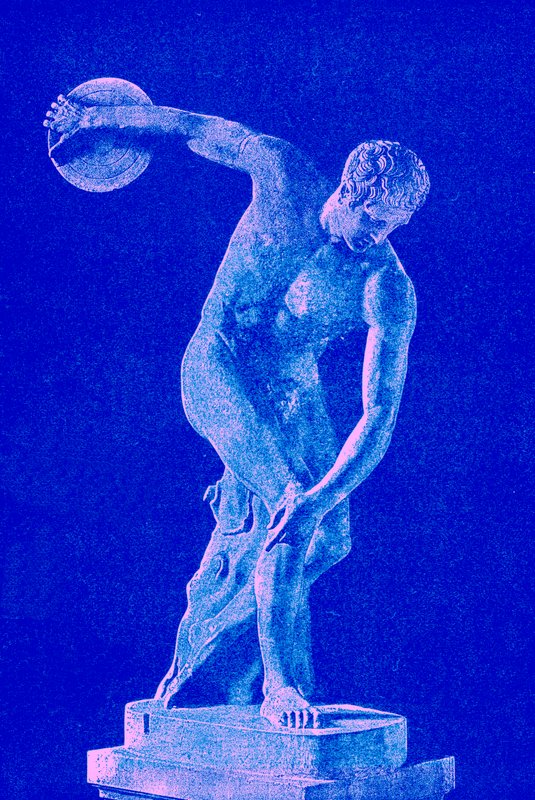 Diskobolos, illustration från History of Greece av Victor Duruy, publicerad 1890 (digitalt förbättrad bild) av American School