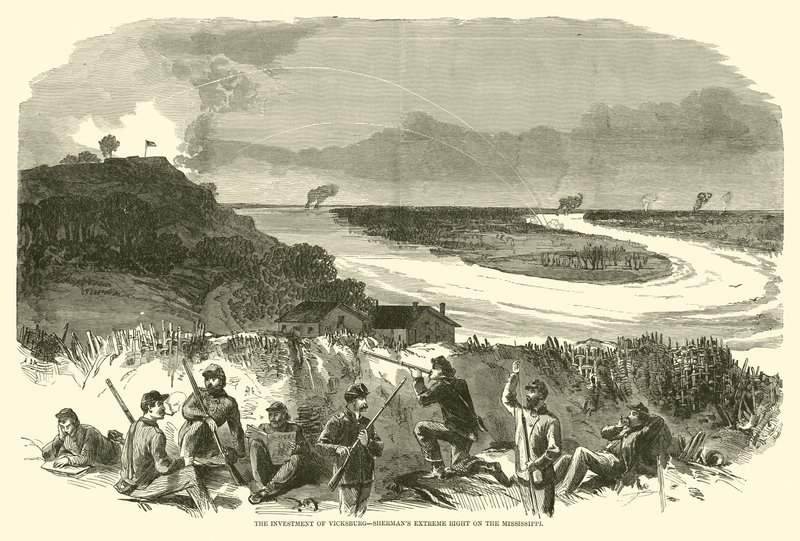 The Investment of Vicksburg, Shermans extremhöger vid Mississippi, maj 1863 av American School