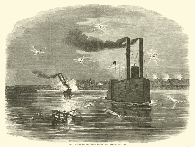 Lancaster och Schweiz driver Vicksburg Batteries, mars 1863 av American School