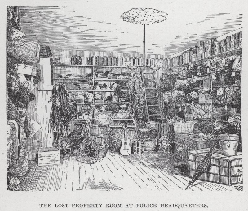 The Lost Property Room på polisens högkvarter (litho) av American School