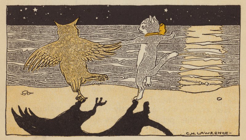 Ugglan och Pussycat (färg litho) av American School