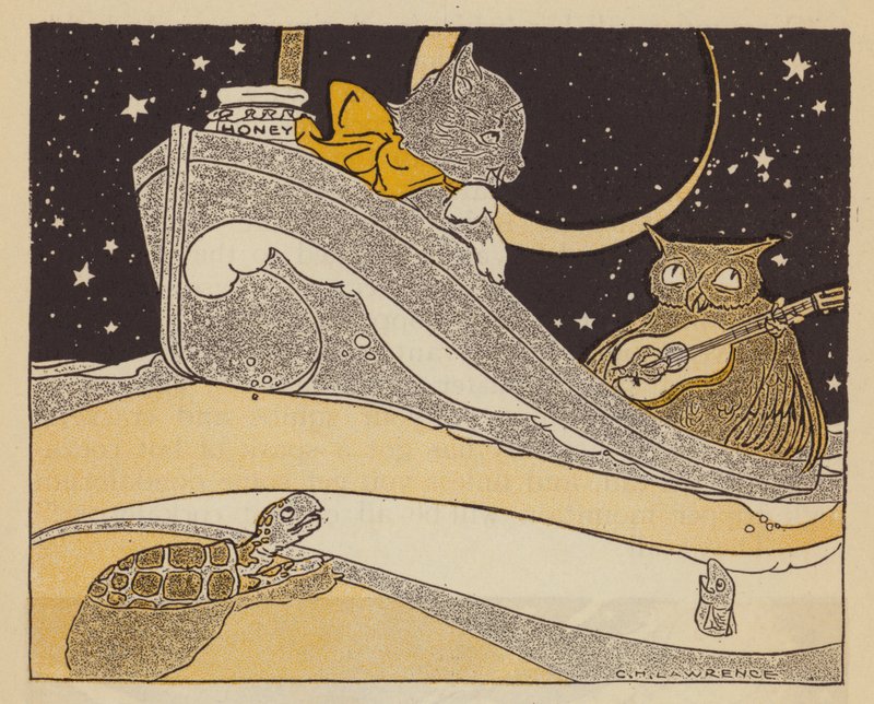 Ugglan och Pussycat (färg litho) av American School