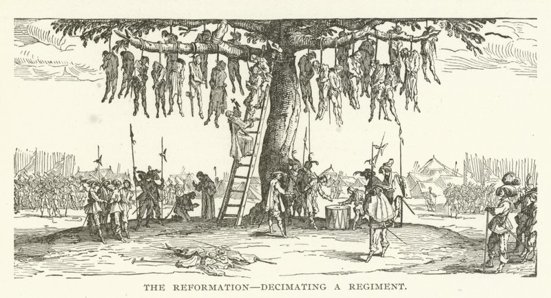 Reformationen, decimerar ett regemente av American School