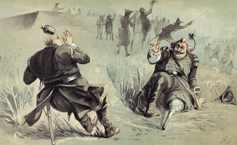 Den fantastiska striden mellan general Risingh och Peter Stuyvesant inför Fort Christina av American School