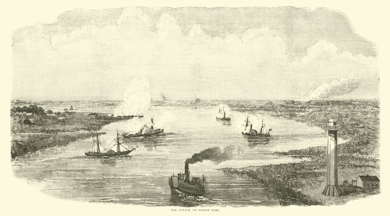 Attacken på Sabine Pass, november 1863 av American School