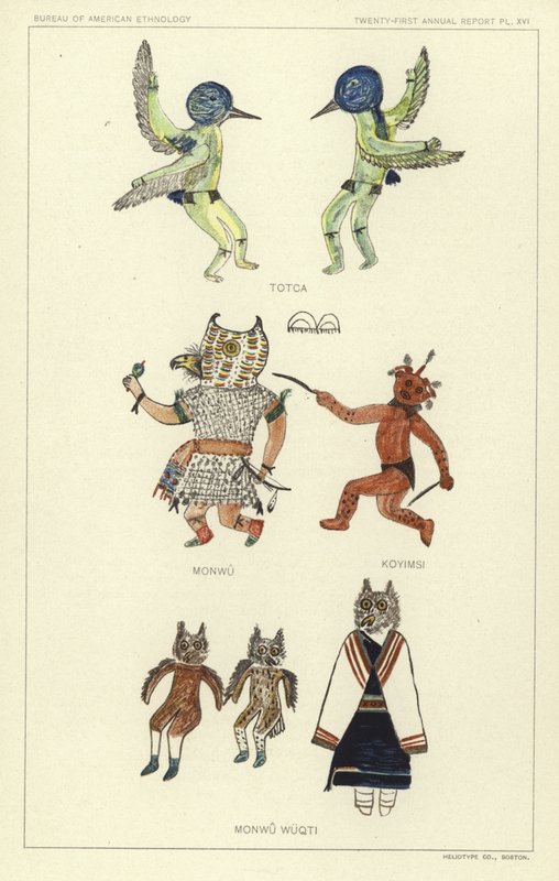 Totca, Monwu, Koyimsi, Monwu Wuqti (färglitografi) av American School