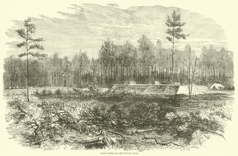 Union arbetar på Weldon Road, augusti 1864 av American School