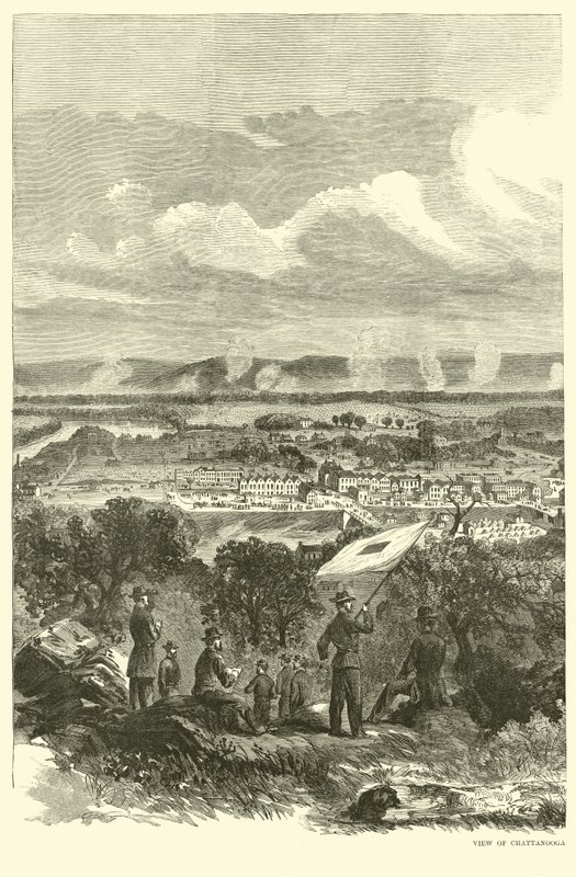 Utsikt över Chattanooga och det federala lägret, november 1863 av American School