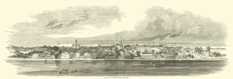 Utsikt över Vicksburg från floden, juni 1862 av American School